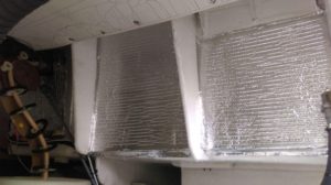 New insulation in lazarette above generator
