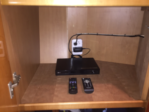 New DVD player installed in master stateroom