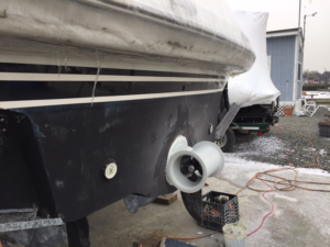 Stern thruster addition to a 50' Viking Sport Cruiser